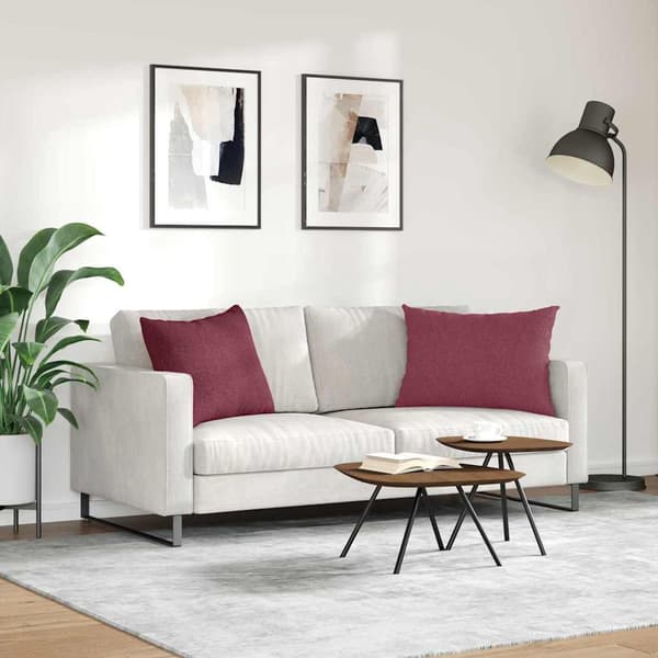 vidaXL Soffkuddar 2 st Vinröd 70 x 50 cm tyg