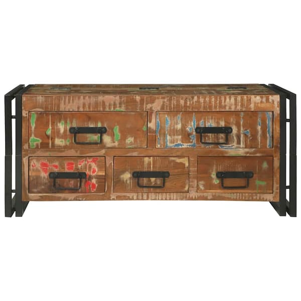 vidaXL Kaffeebord Flerfärgsdesign 90 x 50 x 38 cm Solid återvunnen trä