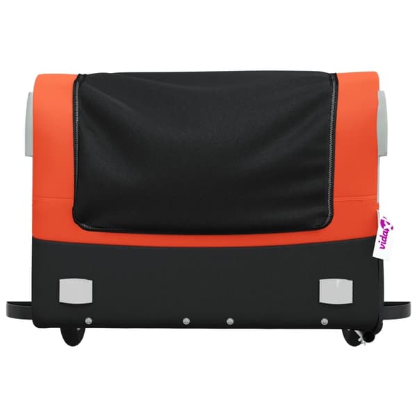 vidaXL Cykelvagn svart och orange 45 kg järn