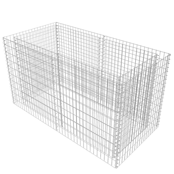 vidaXL Gabion høybed stål 180x90x100 cm sølv