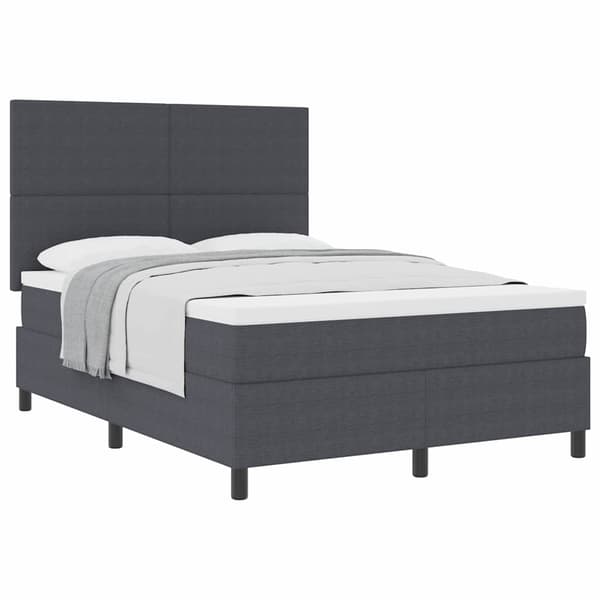 vidaXL Bäddfjäder Mörkgrå och vit 140 x 190 cm Kordread tyg