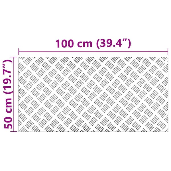 vidaXL Grå Gummi 100 x 50 x 0.2 cm Gummitrappsteg Rektangulär