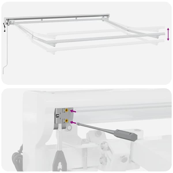 vidaXL Markisram Justerbar Vit 2,5 x 2 m Stål