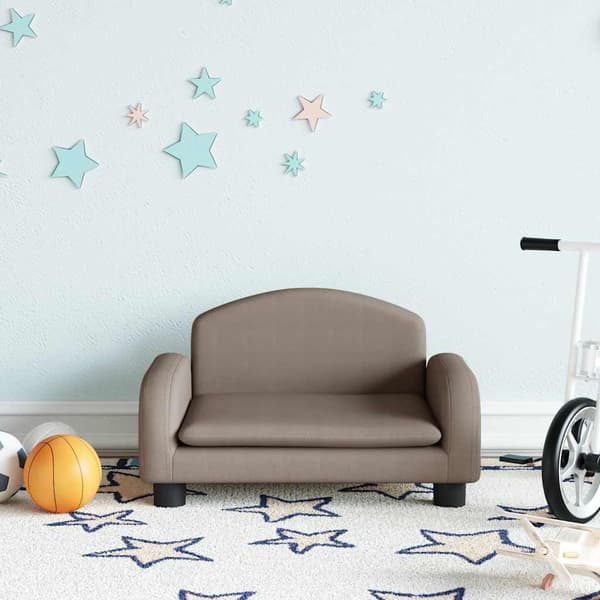 vidaXL Barnsoffa taupe 50x40x30 cm tyg