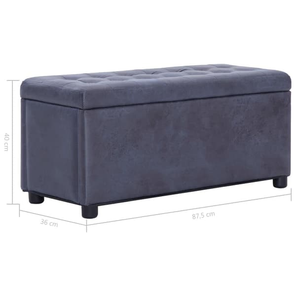 vidaXL Ottoman med förvaring 87,5 cm grå konstmocka