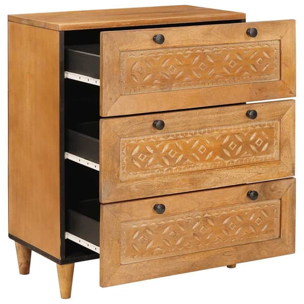 vidaXL Serviesskap 2 pcs Brun 60 x 33 x 75 cm heltre mango