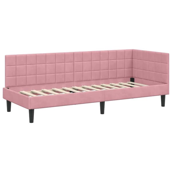 vidaXL Hörnssängram Rosa 80 x 200 cm Sammet