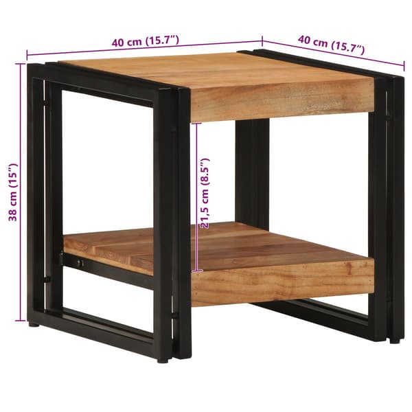 vidaXL Kaffebord Brun 40 x 40 x 38 cm Solid akasietre