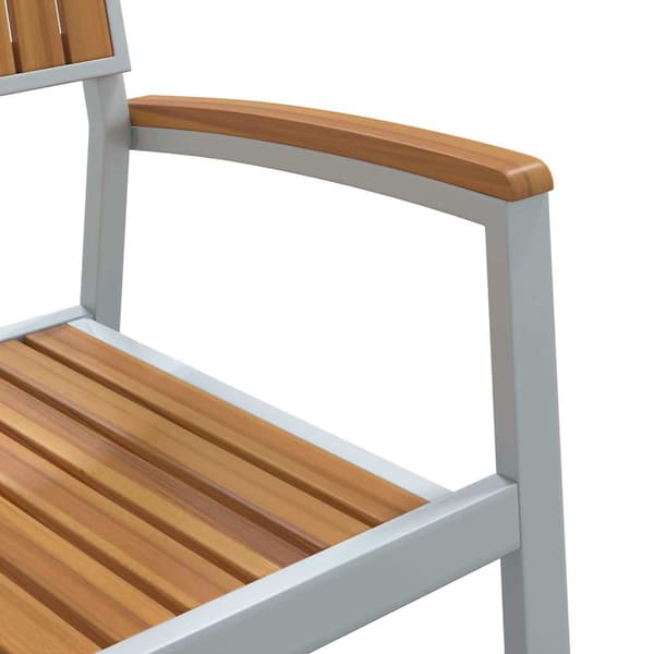 vidaXL Trädgårdsmöbelset 9 pcs Grå Massivt Akaciaträ