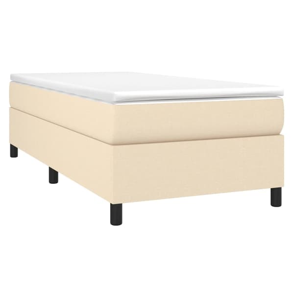 vidaXL Sängram gräddvit 90x200 cm tyg