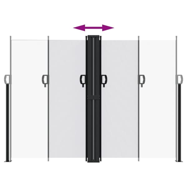 vidaXL Infällbar sidomarkis vit 180x1000 cm