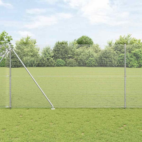 vidaXL Gjerde med innlegg. sølv 1.5 x 50 m Stål