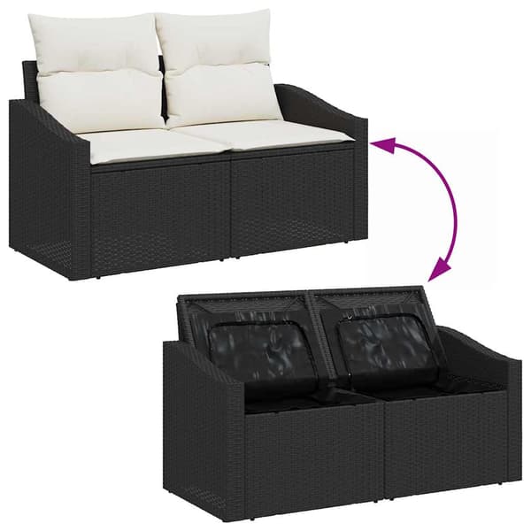 vidaXL Soffset med kudde 7 pcs konstrotting