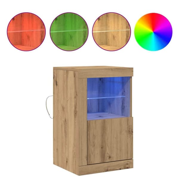 vidaXL LED sideboard 2 pcs Artisan Eik 41 x 37 x 67 cm Konstruert tre