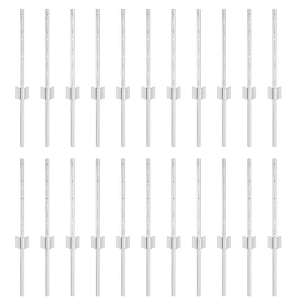 vidaXL Gjerdepåle 22 pcs sølv 80 cm Stål