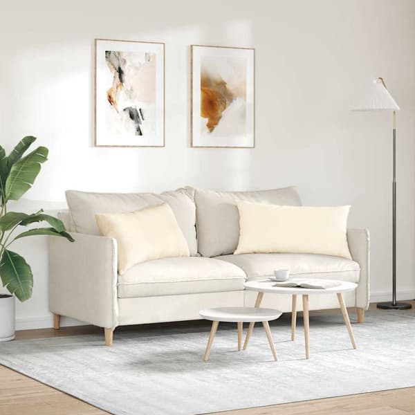 vidaXL Soffkuddar 2 st Kräm 80 x 40 cm Manchester tyg