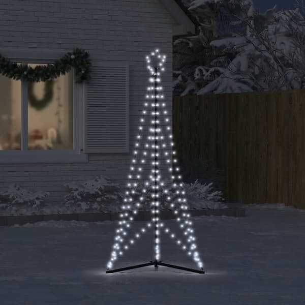 vidaXL LED julgran 363 LEDs kallvit 182 cm