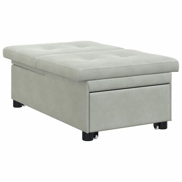 vidaXL Soffsäng Ljusgrå 194 x 67 x 82 cm Sammet