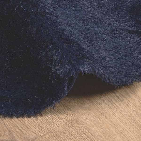 vidaXL Flossteppe med lang luv NAVARRA marine 100x100 cm polyester