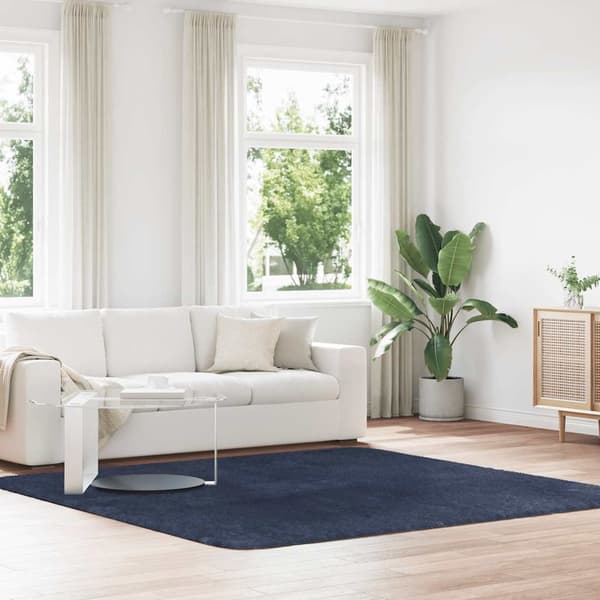 vidaXL Flossteppe med lang luv NAVARRA marine 240x240 cm polyester