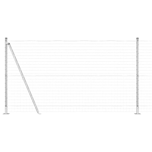 vidaXL Gjerde med stolpe sølv 1,2 x 10 m Stål