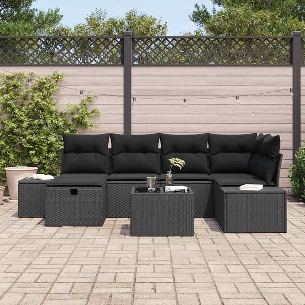 vidaXL Soffset med kudde 6 pcs konstrotting
