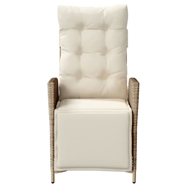 vidaXL Bistrogrupp med dynor 3 delar beige konstrotting