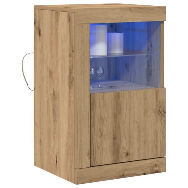 vidaXL LED sideboard 2 pcs Artisan Eik 41 x 37 x 67 cm Konstruert tre