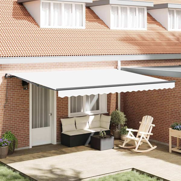 vidaXL Innvendbar Markise Hvit 450 × 350 cm Polyester og stål