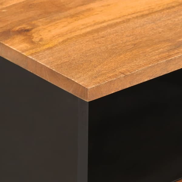 vidaXL Nattbord brun og svart heltre mango