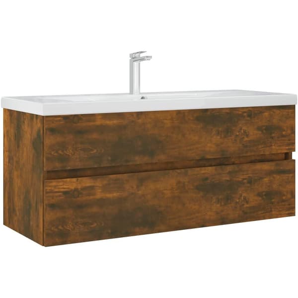 vidaXL Servantskap røkt eik 100x38,5x45 cm konstruert tre