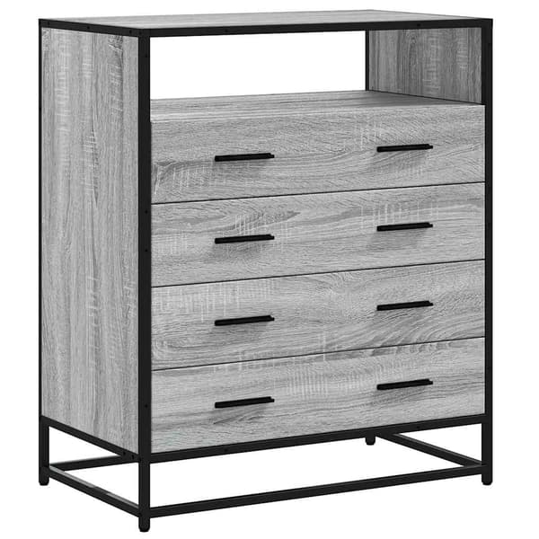 vidaXL Kommode grå sonoma 70x41x83,5 cm konstruert tre