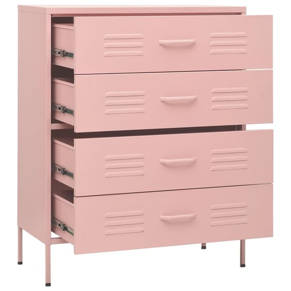 vidaXL Byrå rosa 80x35x101,5 cm stål
