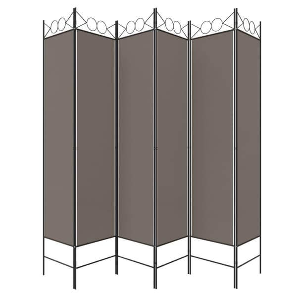vidaXL Romdeler med 6 paneler antrasitt 240x220 cm stoff