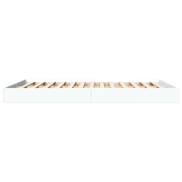 vidaXL Sängram vit 150x200 cm konstruerat trä