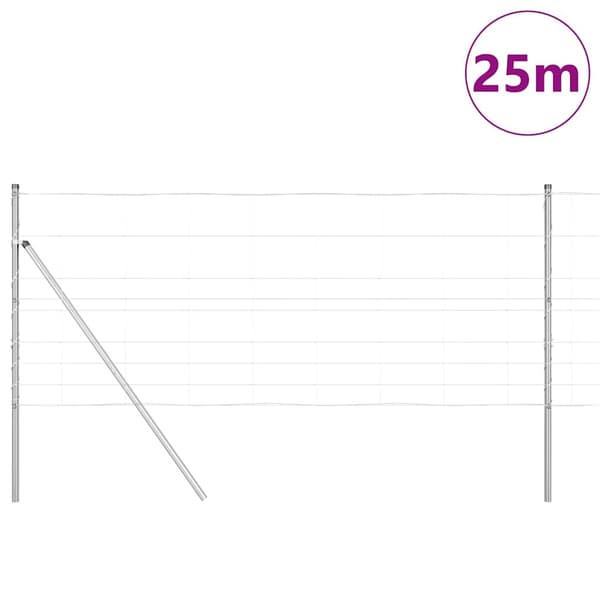 vidaXL Stängselstolpe Galvaniserad 25 x 1 m Stål