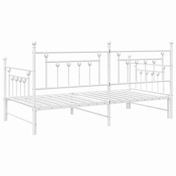 vidaXL Dagbäddram Vit 90 x 200 cm Stål