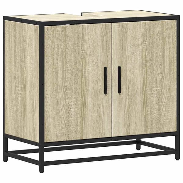 vidaXL Baderomsskap Sonoma eik 65x33x60 cm konstruert tre