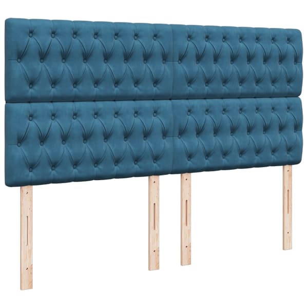 vidaXL Ramsäng med madrass blå 200x200 cm sammet