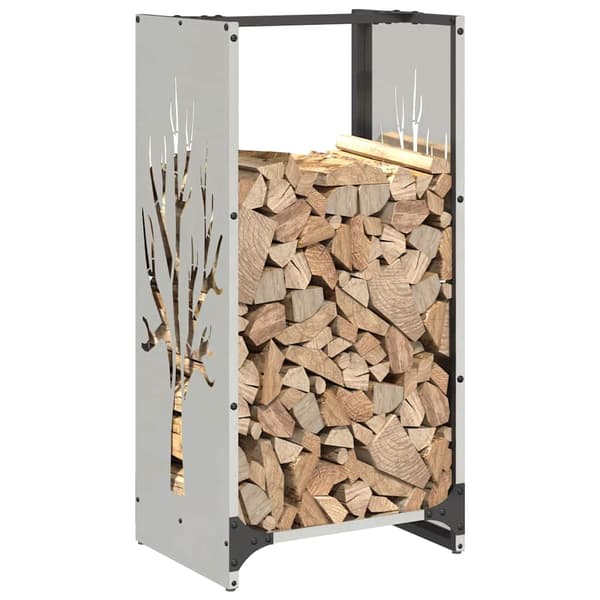 vidaXL Vedstativ 40x30x80 cm rustfritt stål