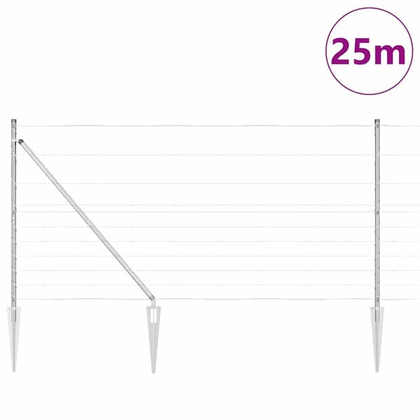 vidaXL Stängselstolpe Galvaniserad 25 x 1,2 m Stål