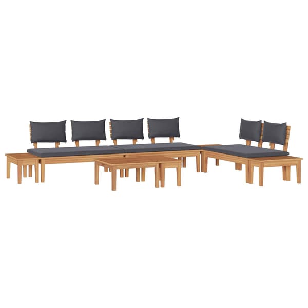 vidaXL Hagesofa Set 5 pcs Brun og Grå
