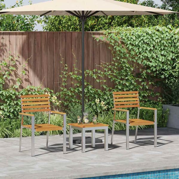 vidaXL Hage Spisegruppe 3 pcs Brun Solid akasietre