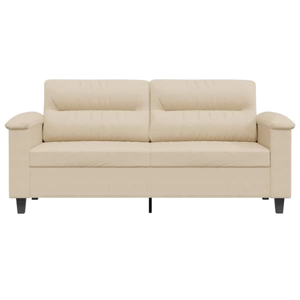 vidaXL 2-sitssoffa gräddvit 140 cm mikrofibertyg