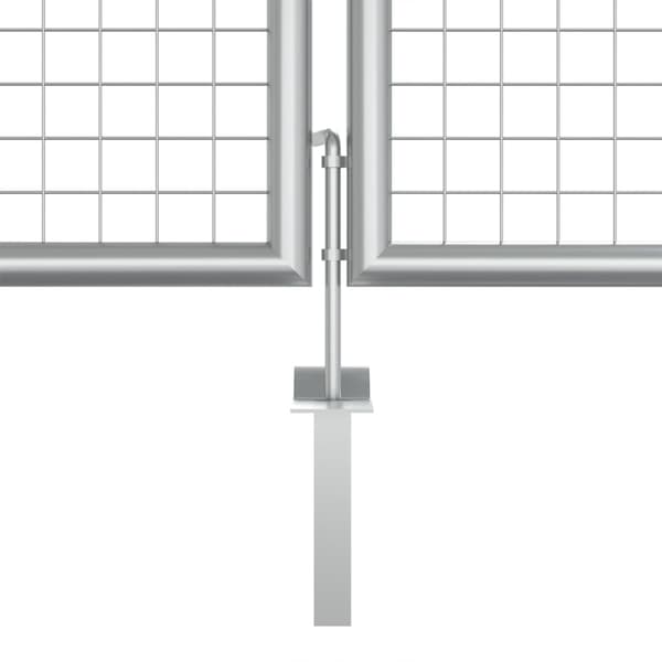 vidaXL Trädgårdsgrind galvaniserat stål 400x125 cm silver