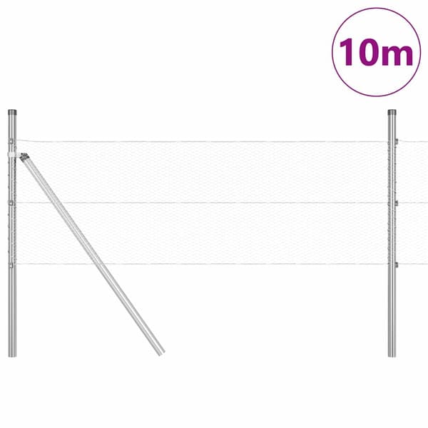vidaXL Gjerdepåle sølv 10 x 0,5 m (13 mm mesh) Stål
