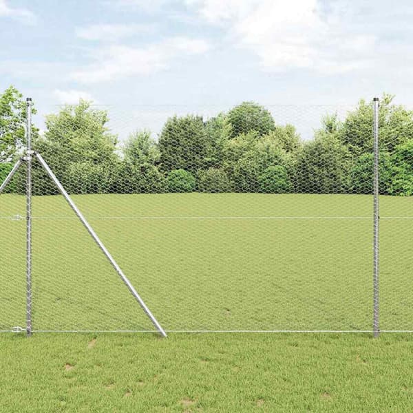 vidaXL Hexagonstängsel Silver 1,6 x 10 m Galvaniserat stål