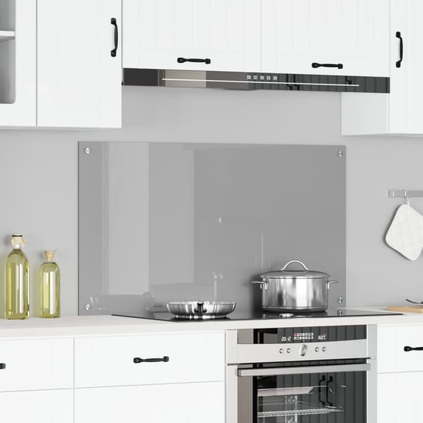 vidaXL Köksskydd Ljusgrå 110 x 60 cm härdat glas