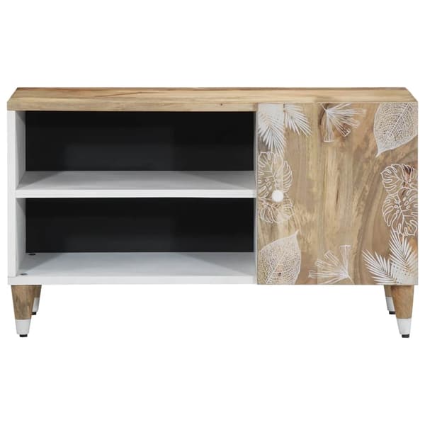 vidaXL TV-benk 80x31,5x46 cm heltre mango