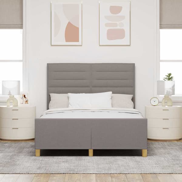 vidaXL Taupe Tyg Sängram 140x190 cm
